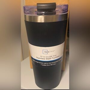 Mainstays Black and Silver Stainless Steel Tumbler